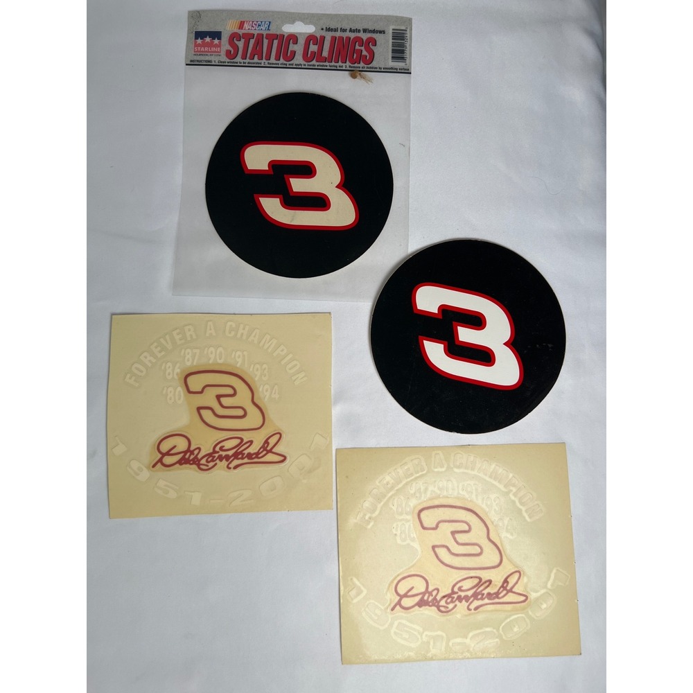 VINTAGE NASCAR Dale Earnhardt Decal Lot Unisex OS Black White Red NEW